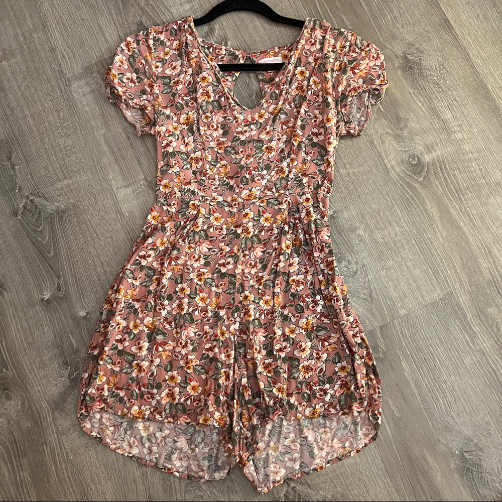 Light pink floral romper